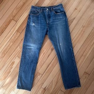 Levi's Women's 501 Straight Leg Medium Wash Button Fly